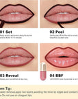 KISSIO Lip Liner Stain,Peel Off Lip Liner,Transfer Proof,Long Lasting and Waterproof,Lips Tint Tattoo,Natural Makeup Stain,Matte Finish,Coral red