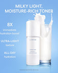 LANEIGE Cream Skin Toner & Moisturizer: Lightweight Refillable Korean Milky Toner with Ceramide & Peptide for Hydration, Firming, & Barrier Support