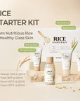 SKINFOOD Rice Starter Kit, Rice Toner, Rice Serum, Rice Moisturizer, and Rice Face Wash for Glass Skin, Korean Skin Care Set, Travel Size Kit, Stocking Stuffers, Gift Set for Women, Skincare Gift Set