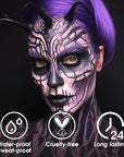 BADCOLOR Dark Purple Face Body Paint Stick, Sweatproof Eye Black Body Paint Sticks for Sports, Non-Toxic Facepaint for Halloween SFX Makeup Cosplay Joker Zombie Vampire Costume Parties