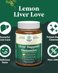Cleansing Herbal Liver Detox Gummies Liver Support Milk Thistle Gummies with Artichoke Extract Turmeric Curcumin and L-Carnitine - Vegan and Non-GMO - Sweet Lemon (30 Servings)