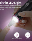 Electric Nail Drill, Cordless 2000 mAh Rechargeable Portable Nail File 12 in 1 Kit for Thick Toenails, 10 Speeds Nail Dril Machine Professional Manicure Pedicure for Hand Natural Nails Care (Black)