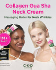 CKD Retino Collagen Gua Sha Neck Cream - Firming Cream for Neck and Jawline Tightening, Lifting, and Wrinkle Reduction with Stainless Steel Roller. Korean Skin Care,1.69 fl oz.