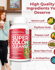 Health Plus Super Colon Cleanse: 10-Day Cleanse -Detox 12 Cleanses, 480 Capsules