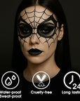 BADCOLOR 3PCS Black Face Body Paint Stick Set for Adults Children, Non-Toxic Hypoallergenic Eye Black Sticks for Halloween Baseball, Softball, Football, Lacrosse, Soccer, Hockey
