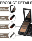 3 Colors Eyebrow Makeup Kit, Professional Brow Contour Palette, Waterproof Long-lasting Eyebrow Filler Powder with Mirror & Brow Brush