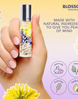 Blossom Roll on Lip Gloss, Scented Clear High Shine Moisturizing Lip Oil, Non Sticky, Infused with Real Flowers, Made in USA, 0.2oz, Vanilla Bean