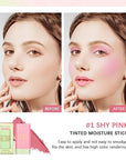 MEICOLY Multi Use Makeup Blush Stick,On-the-Go 2-in-1 Lip