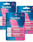 Vaseline Lip Therapy Care Rosy, Fast-Acting Nourishment, Ideal for Chapped, Dry, Cracked, or Damaged Lips, Lip Balm, 3-Pack of 2, 0.16 Oz Each, 6 Lip Balms
