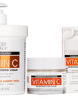 Advanced Clinicals Brightening Vitamin C Body Cream + Potent Vitamin C Face Moisturizer Gel Cream 2pc Skincare Set For Women & Men To Diminish Appearance Of Dark Spots, Wrinkles, & Dry Skin, 2pc Set