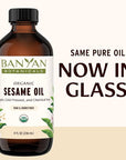Banyan Botanicals Sesame Oil – Organic & Unrefined Sesame Oil for Skin, Body, Hair & More – Multiple Sizes – 8 oz – Non GMO Sustainably Sourced Vegan