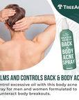 Salicylic Acid Back & Body Acne Spray, Back Acne Solution For Women And Men, Acne Body Spray with Tea Tree Oil, Fast-Drying Back Acne Spray, Fine Mist, Back Acne Treatment Spray, 4 fl oz, 2-pack