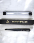 Professional Slant Tweezers for Women Facial Hair - German Stainless Steel, Ultra Precision, Lightweight Black Tweezers for Women & Men, Ideal for Eyebrow & Facial Grooming (Matte Black)