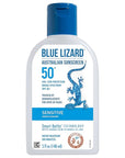 BLUE LIZARD Sensitive Mineral Sunscreen with Zinc Oxide, SPF 50+, Water Resistant, UVA/UVB Protection with Smart Bottle Technology - Fragrance Free, 5 oz