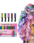 New Hair Chalk Comb Temporary DIY Hair Color for girls kids age 4 5 6 7 8 9 10 Washable Hair Chalk for Children's Day Birthday Cosplay (Blue, Yellow, Purple, Red, Green, Pink)