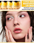 Bee Lip Balm Honey Pot,4 PCS Moisturizing