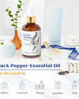 HIQILI 1 Fl Oz Black Pepper Essential Oil, 100% Pure Natural for Aromatherapy, Diffuser - 30 ML