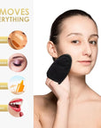 SINLAND Reusable Makeup Remover Pads For Face,Eye,Lips Microfiber Gentle Facial Cleansing Cloths for All Skin Types Friendly for Makeup Remover With Laundry Bag Black Pack of 12