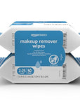 Amazon Basics Make Up Remover Wipes, Fragrance Free, 25 Count, Pack of 2 (Previously Solimo)