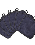 Makeup Remover Cloths for Face, Eye, Lips - Reusable Face Cleansing Cloth Microfiber Makeup Remover Pads 5 x 5 inch 6 Pack (Black)