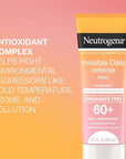 Neutrogena Invisible Daily Defense Fragrance-Free Sunscreen Lotion, Broad Spectrum SPF 60+, Oxybenzone-Free & Water-Resistant, Sun & Environmental Aggressor Protection, 3.0 fl. oz