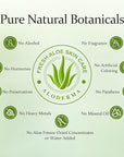Aloderma 99% Organic Aloe Vera Gel Made within 12 Hours of Harvest - Pump Bottle - Lightweight Aloe Gel for Face and Body, Soothing and Hydrating Sunburn Relief, Great for Scalp & Hair - 6 x 10.6oz