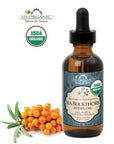 US Organic Sea Buckthorn Berry (Fruit) Oil, Supercritical CO2 extracted, USDA Certified Organic,100% Pure Virgin, Unrefined in Amber Glass Bottle, Face, Hair, spot Treatment, Anti Aging, 2 oz (56 ml)