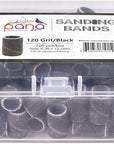 PANA 100 Pieces Nail Sanding Bands Professional Nail Manicure Great Fit for Nail Drill Bits for Acrylic Nails (120 Grit, Black)