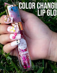 42 Bundle Diamond Bling Bling Mood Color Changing Lip Gloss & Lip Stain Set of 6 Crystal Sparkle Non-Sticky Lightweight Long Lasting High Shine Hydrating Glow For Girls, Teens, Women