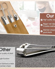 Premium Stainless Steel Nail Clippers Set - Travel Grooming Kit, 6pc Manicure/Pedicure Tools with PU Case - Unisex Gift for Men and Women(D-Khaki)