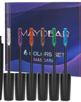Maydear Waterproof Colored Mascara Set – Long-Lasting, Cruelty-Free, Vegan Eye Makeup for Women (6 Colors)