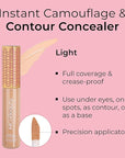 MCoBeauty Instant Concealer Camouflage & Contour, Light, Perfecting