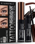 Cilrofelr Tattoo Peel Off Eyebrow Gel, Easy Tattoo Brow Peel Off Gel, Last Up to 3 Days, Waterproof, Transfer-proof, For Fuller & Defined Looking Brows, Warm Brown (2 Pack)