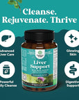 Liver Cleanse Detox & Repair Formula - Herbal Liver Support Supplement with Milk Thistle Turmeric Dandelion Root & Artichoke Extract for Liver Health - Silymarin Milk Thistle Liver Detox Capsules 2pk