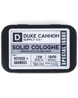 Duke Cannon Supply Co. Solid Cologne for Men Special Issue Vetiver and Oakmoss (Fresh Air, Sandalwood) - Concentrated Balm, Travel-Friendly Tin, 1.5 oz