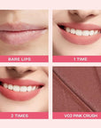 Mistine Makeup Velvet Lip Gloss Matte Lip Cream Liquid Lipstick Softening with Hyaluronic Acid Lip Tint, Non-Sticky Lightweight Lip Color V02 Pink Crush Limited Edition 0.1 fl oz