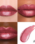 evpct Mauve Red Metallic Glitter Lip Liner and Lipstick Combo Lip Gloss Stain Set Makeup for Women Long Lasting Waterproof 24, Red Metallic Shimmer Frosted Iridescent Glossy Liquid Lipstick 13