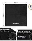 Makeup Remover Cloth, 24 Pack Black Facial Wash Cloths, Soft Coral Fleece Microfiber Towel for Face, Hand, and Bathroom(13" x 13")