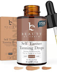 Self Tanning Drops - USA Made with Natural & Organic Ingredients, Medium Face Tanning Drops to Add to Lotion, Moisturizing Bronzing Drops for Face & Body, Toxin Free Face Tanner for Fake Tan