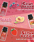 ARVIDSSON Fruits Essential Oils Set, Natural Fruity Fragrance Oil for Candle & Soap Making - Sweet Orange, Pineapple, Coconut, Cranberry, Peach, Strawberry, Aromatherapy Diffuser Oils Gift Set