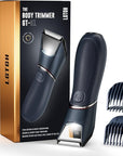 Body Trimmer for Men: Pubic Hair Trimmer with Mirror & LED Light - IPX7 Waterproof Wet/Dry Use for Chest/Back/Groin -Ceramic Blades & Travel Lock - No Nicks/Cuts Ball Shaver