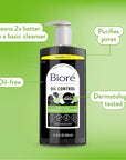 Bioré Deep Pore Charcoal Face Wash, Daily Facial Cleanser for Dirt & Makeup Removal, for Oily Skin, Value Size, 11.45 fl oz