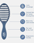Wet Brush Speed Dry Hair Brush, Elemental Blue, Vented Design & Soft HeatFlex Bristles, Blow Dry Safe, Ergonomic Handle Manages Tangles & Uncontrollable Strands, Pain-Free Hair Accessories