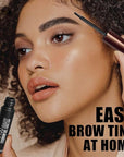 Cilrofelr Tattoo Peel Off Eyebrow Gel, Easy Tattoo Brow Peel Off Gel, Last Up to 3 Days, Waterproof, Transfer-proof, For Fuller & Defined Looking Brows, Gray Black (2 Pack)