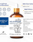 HIQILI Helichrysum Essential Oil for Skin Nourish, Undiluted & Natural, Relieve Fatigue in Body Massage, Reduce Fine Line and Wrinkle, Aromatherapy Diffuser, DIY Floral Scented Gift -100ML