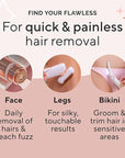 Finishing Touch Flawless Underarm Hair Removal Electric Razor Device, Designed to Shave and Contour Womens Sensitive Underarm Area, Cordless Groomer, Painless for All Skin Types