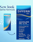 Differin Acne Treatment Gel, 30 Day Supply, Retinoid Treatment for Face with 0.1% Adapalene, Gentle Skin Care for Acne Prone Sensitive Skin, 15g Tube (Packaging May Vary)