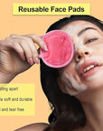 Nugilla 18 Packs Reusable Makeup Remover Pads with a Washable Laundry Bag, Resuable Microfiber Round Towel Skin Face Towels, Soft Makeup Remover Cloth, Fast Drying Washcloth (Pink)