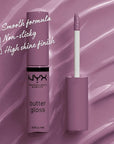 NYX PROFESSIONAL MAKEUP Butter Gloss, Non-Sticky Lip Gloss - Marshmallow (Muted Lilac) (Pack of 2)