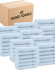 Arkwright Bathroom Hand Towels Set of 6 - (Bulk Case of 60) Super Soft 100% Cotton, 600 GSM Quick Dry & Absorbent, Luxury Bath Essentials for Hotels, Spa, Hosts, and Vacation Rentals, Misty Blue